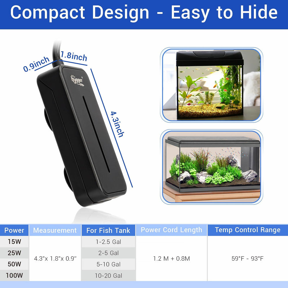 Hygger quartz tube with mica plates delivers durable, safe heating.