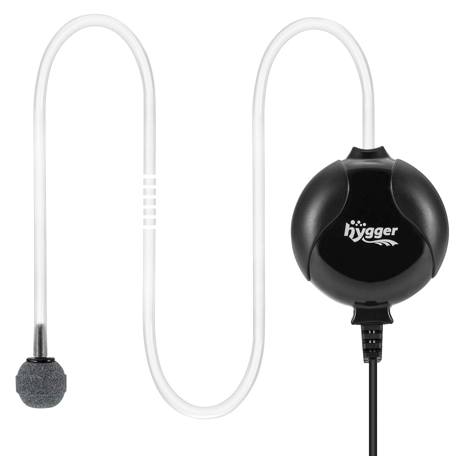 Hygger Quiet Mini Air Pump compact dimension; about 2.4 inches