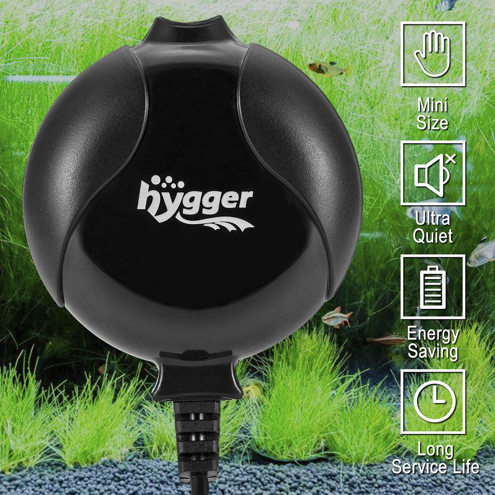 Hygger Quiet Mini Air Pump in bedroom or office; quiet operation