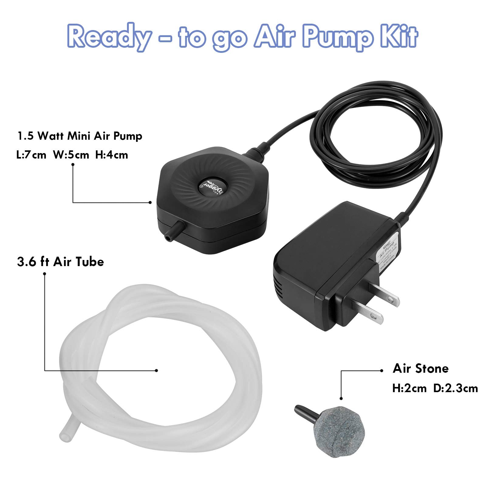 hygger Quiet Mini Pump dual suction cups secure attachment to aquarium walls.