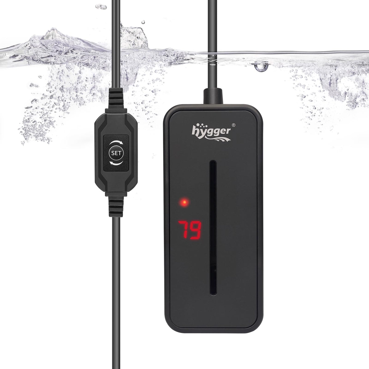 hygger small submersible heater demonstrates a compact, space-saving design for 5-10 gallon tanks.