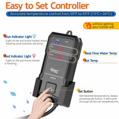 Hygger submersible aquarium heater blends with tank decor while safely heating water.