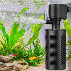 Hygger submersible filter front view shows compact 210 GPH circulation for small tanks