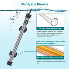 Hygger submersible heater overheating protection keeps water safe at high temps.
