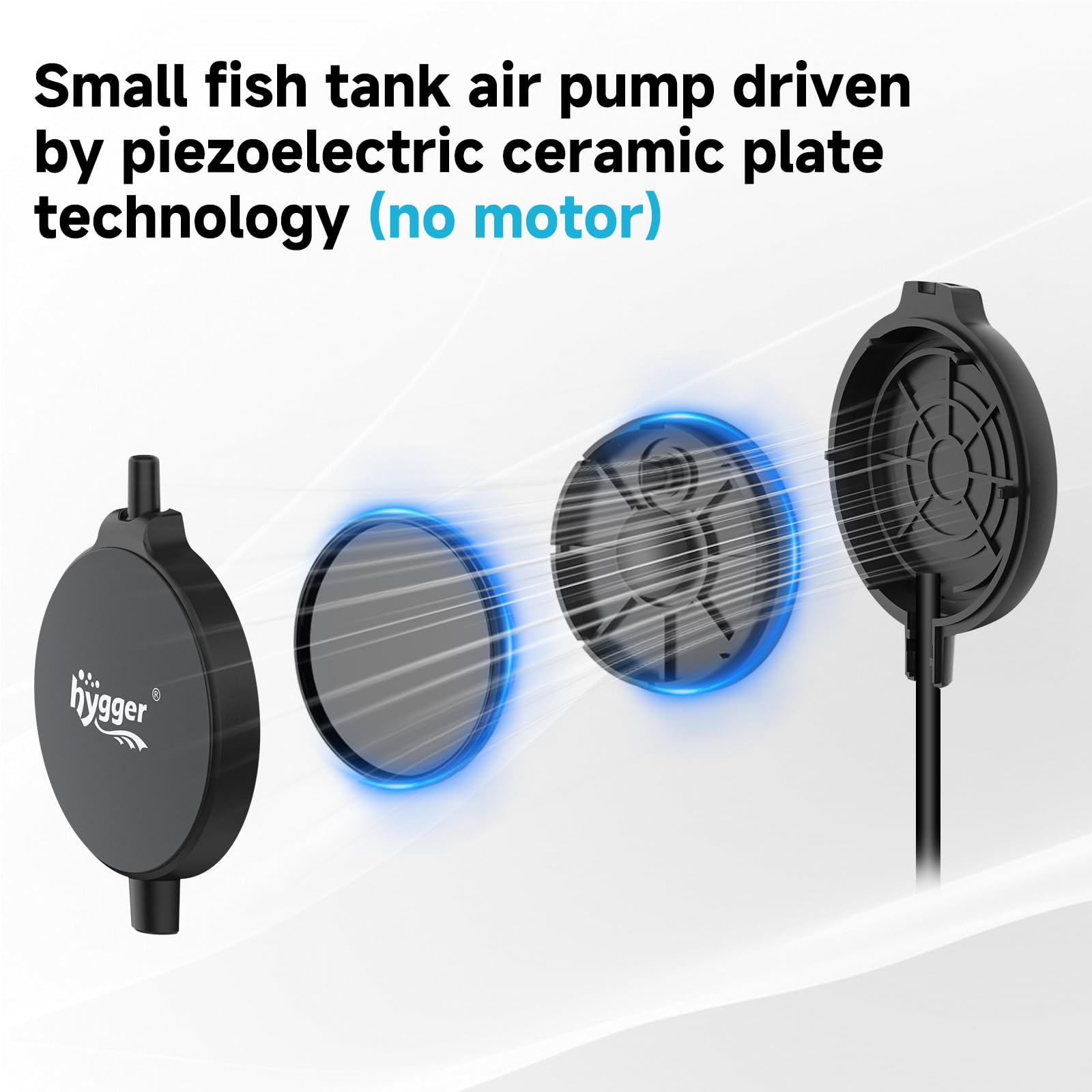 Hygger suction cup and clip attachment securing the pump to a tank wall.