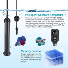 hygger temperature probe with suction enables external control without tank access
