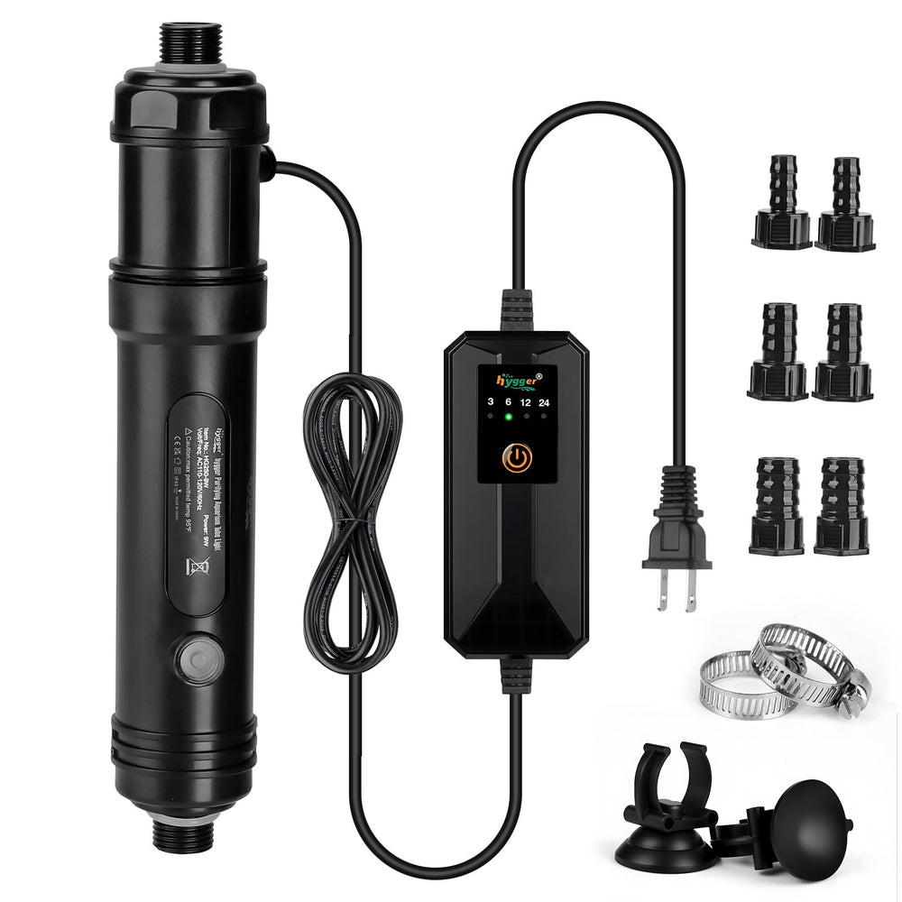 hygger U-V light shielded housing keeps aquarium safe with protected UV exposure