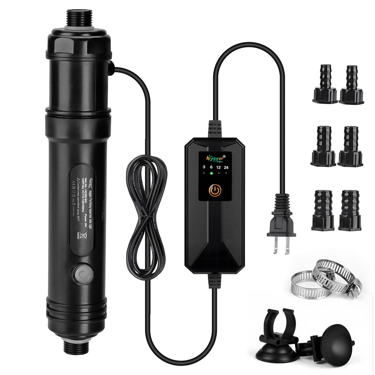 hygger U-V light shielded housing keeps aquarium safe with protected UV exposure