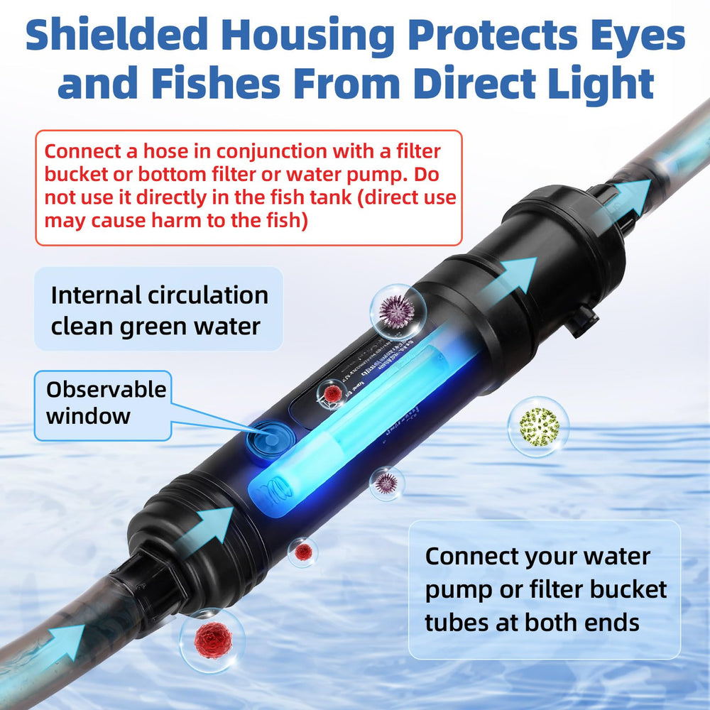hygger U-V light viewing window lets you check status safely