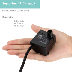 Hygger Ultra Quiet 53GPH pump with two nozzles enables tubing options for water features.