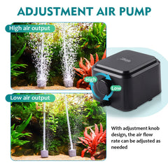 hygger ultra silent aerator with six-step design minimizes vibration and noise during operation