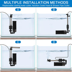 Hygger filter with ceramic bio-balls provides gentle biological filtration in nano tanks