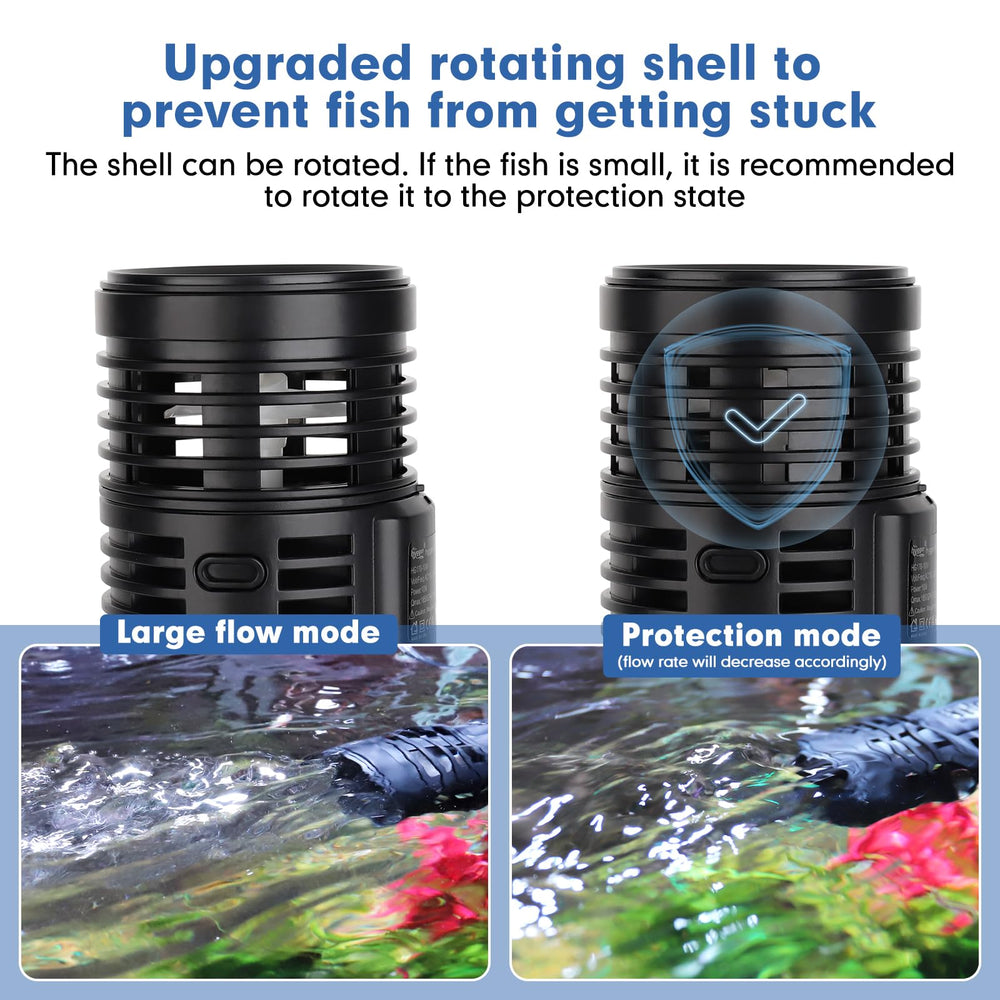 Hygger wave maker 360-degree rotation head for flexible water flow.