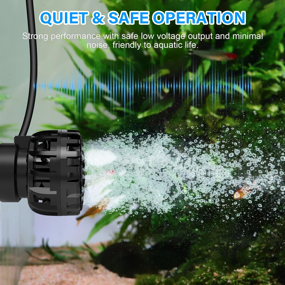 hygger wave maker 660 gph flow powers lively tank movement.
