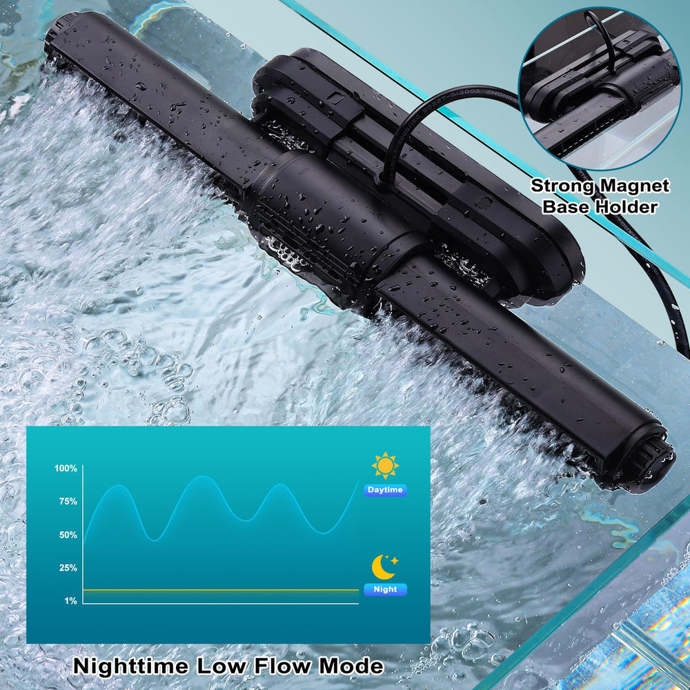 hygger intelligent wave maker feed-timing action supports regular feeding without disrupting circulation.
