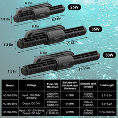 hygger intelligent wave maker magnetic holder provides secure, quiet mounting.