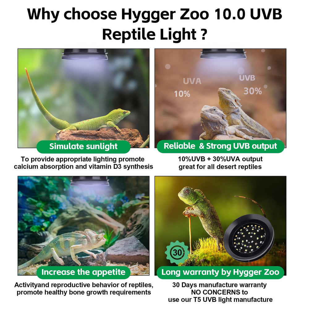 Hygger zoo 8W UVB light saves energy while delivering effective irradiation.