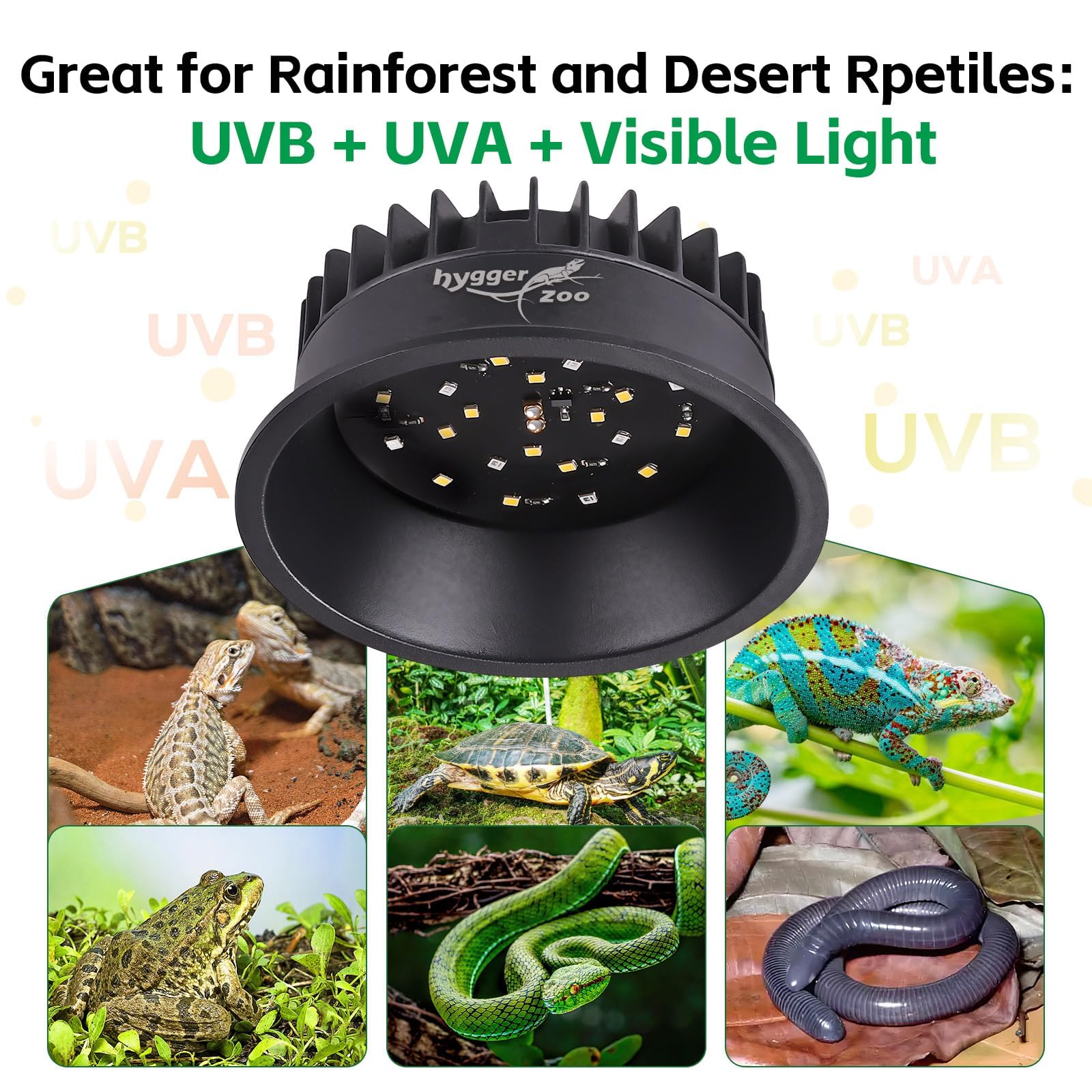 Hygger zoo two pack illuminates multiple enclosures with consistent brightness.