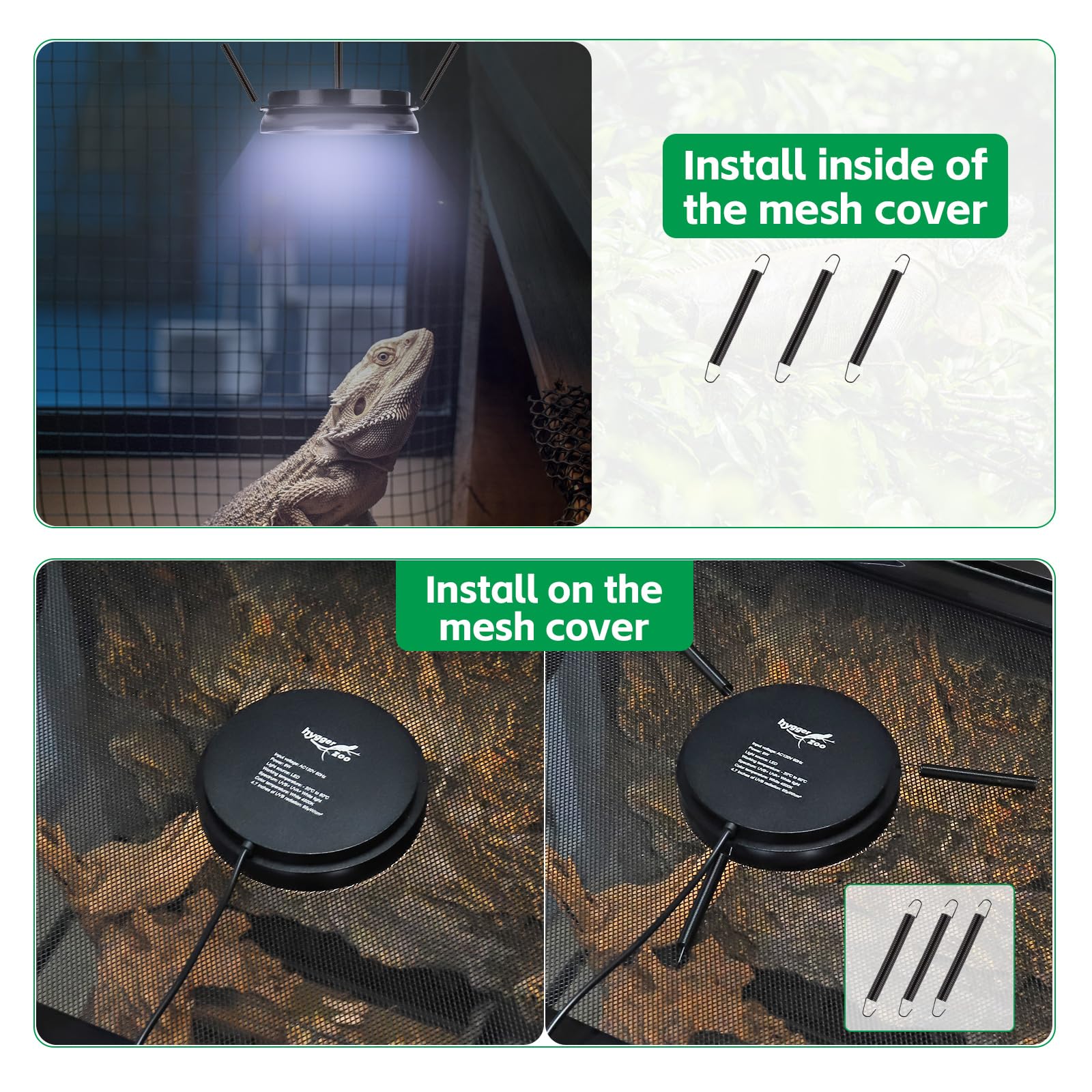 Hygger zoo compact UVB bulb 8W offers energy saving in reptile enclosures.