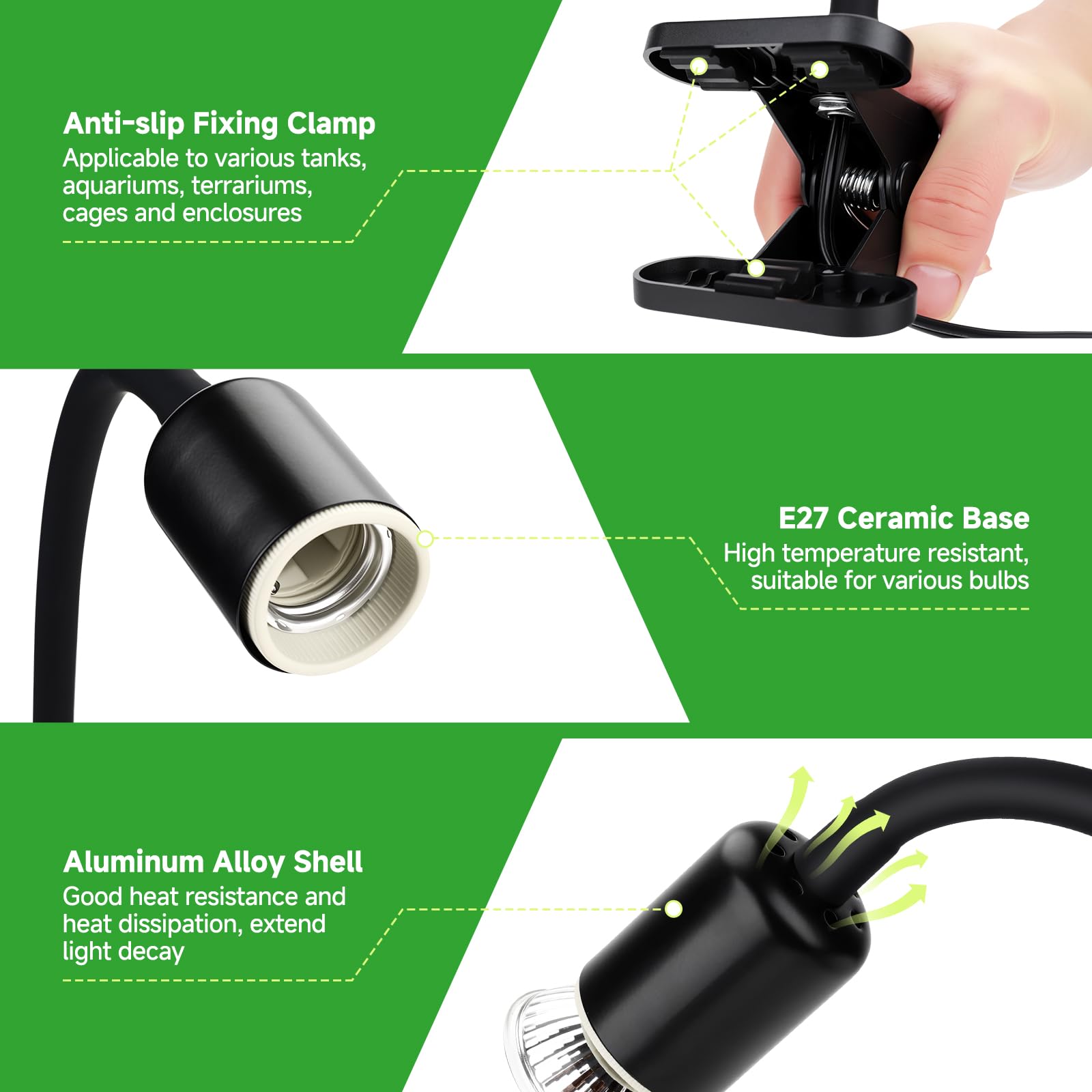 Hygger Zoo dimmable reptile light beam adjustable intensity for day-night cycles