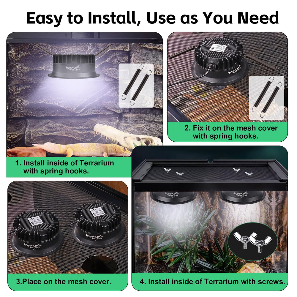 Hygger zoo UVB lamp offers UVA and UVB balance for reptile health routines.