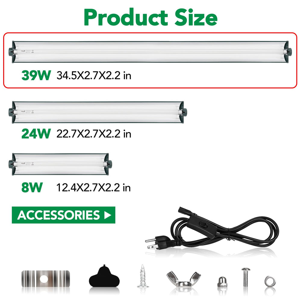 Hygger Zoo green combo kit—high UVB output for basking zones.