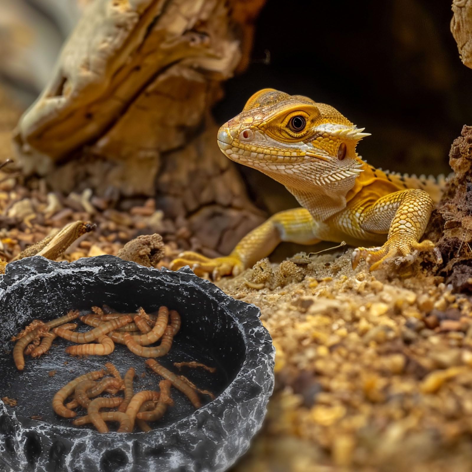 Hygger zoo reptile corner bowl two-pack keeps water and food accessible in tight tanks.