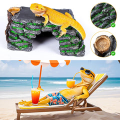 Hygger Zoo slate rock hideout detail highlights durable, non-toxic materials