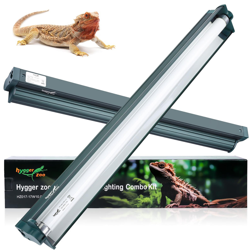 Hygger Zoo T8 reptile light fixture setup for terrarium basking.