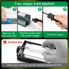 Hygger Zoo T8 fixture mounted on wire mesh with included hardware.