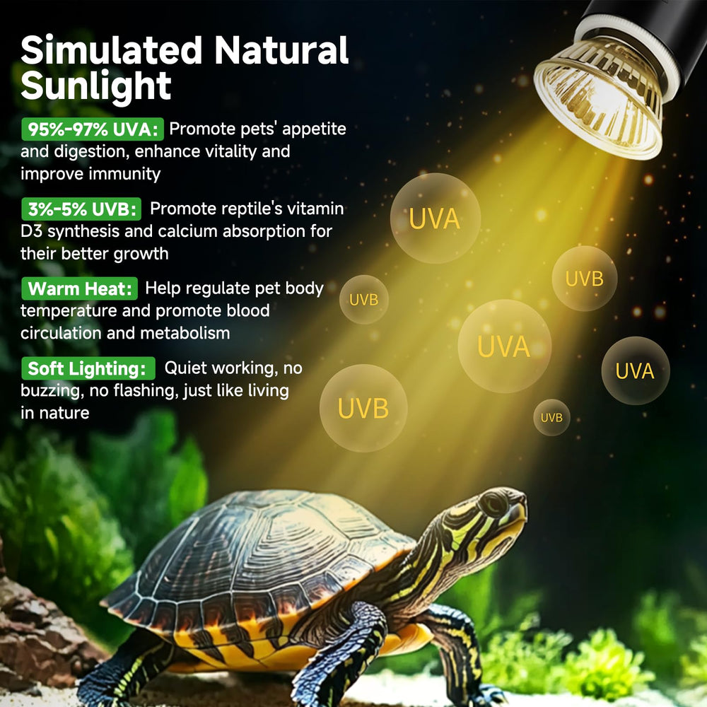 Hygger Zoo turtle basking light with cycle timer for automated warmth