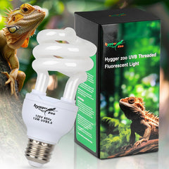 Hygger Zoo UVB bulb front view for enhanced basking UVB exposure.
