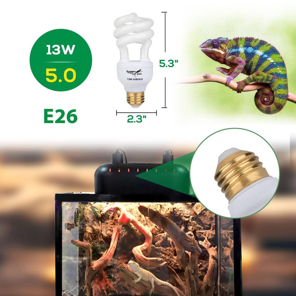 Hygger zoo UVB bulb packaging gift-box display highlighting thoughtful reptile-loving gift.