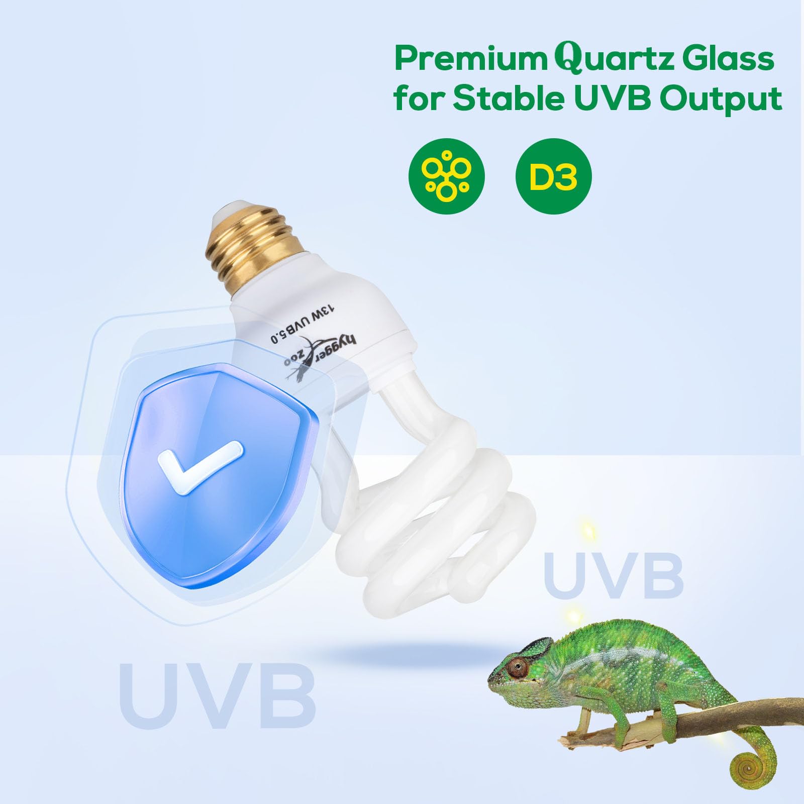 Hygger zoo UVB bulb heat-dissipation design extending bulb life in busy terrariums.