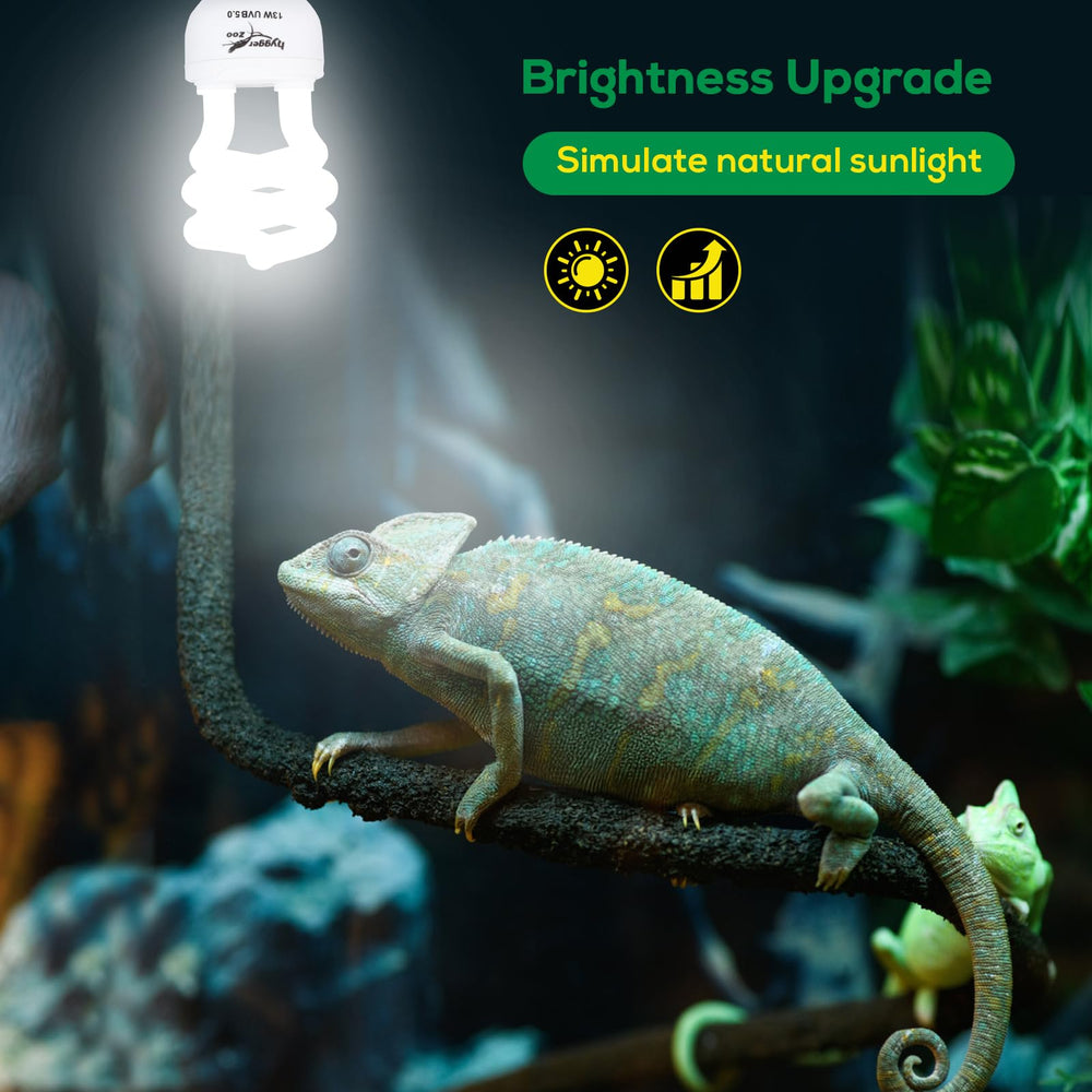 Hygger zoo UVB bulb natural spectrum glow enabling a more natural terrarium environment.