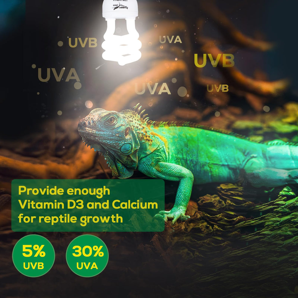 Hygger zoo UVB bulb quartz-glass construction delivering durable, stable UVB for daily use.
