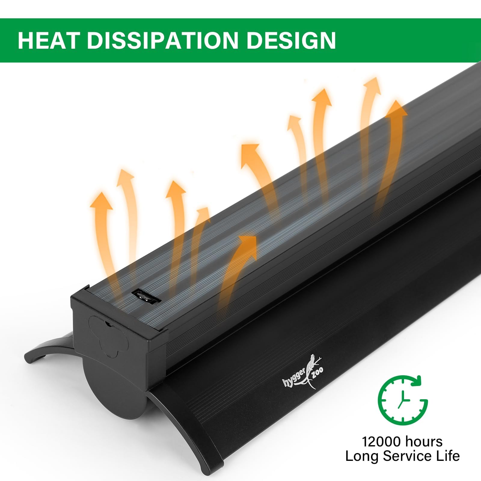 Hygger Zoo UVB Light on bearded dragon tank supports comfortable basking.
