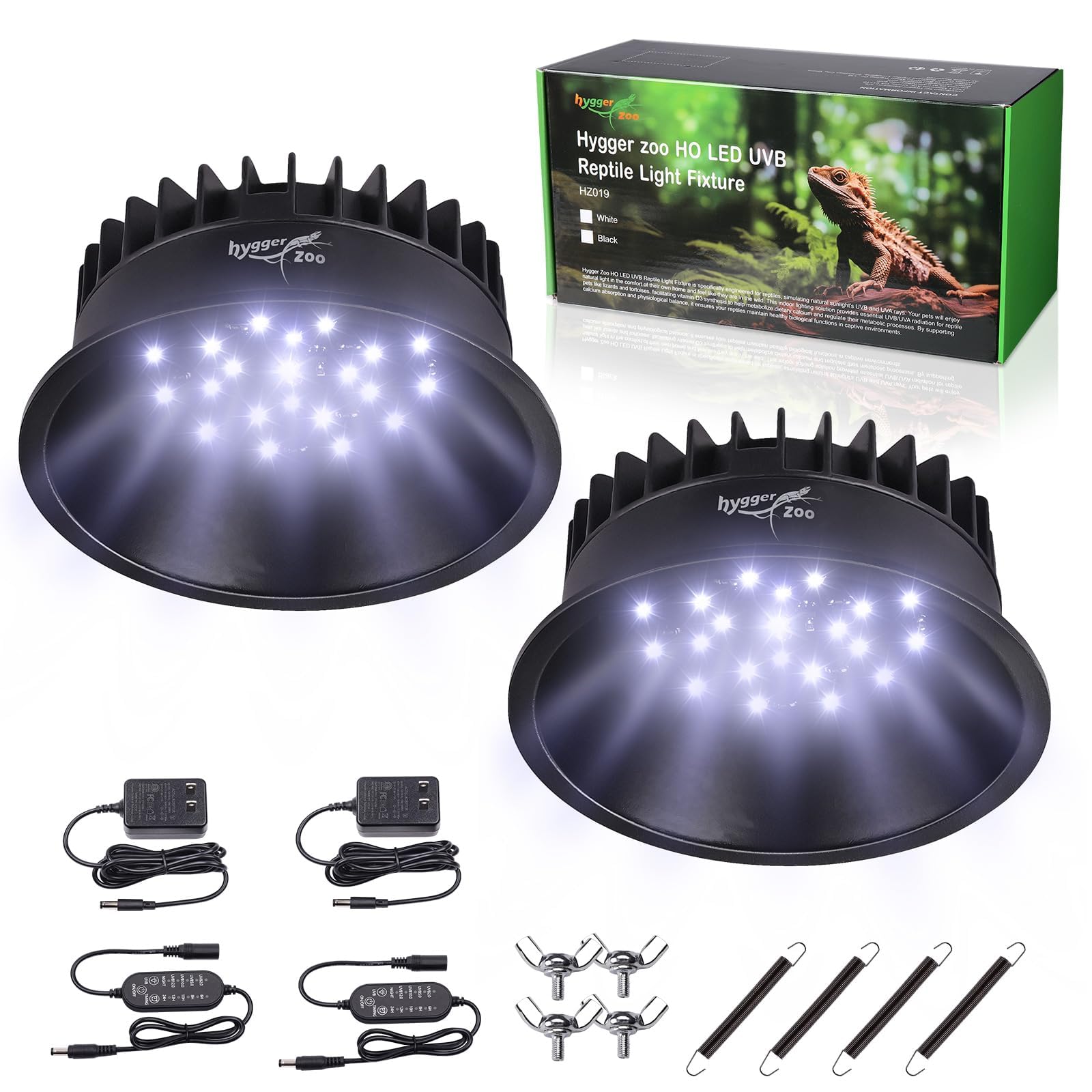 Hygger zoo UVB light curved reflector boosts UVB for reptile basking.