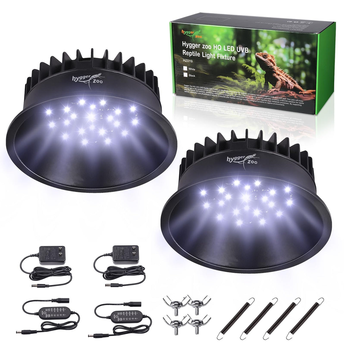 Hygger zoo UVB light curved reflector boosts UVB for reptile basking.