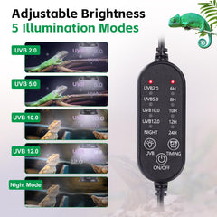 Hygger Zoo UVB light curved reflector concentrates rays for efficient basking