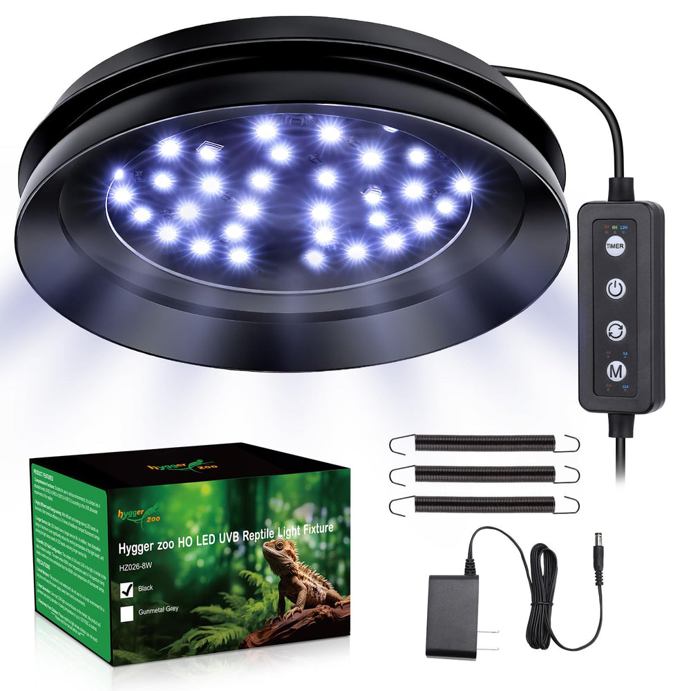 Hygger zoo UVB light with dimming control for customizable reptile habitats.