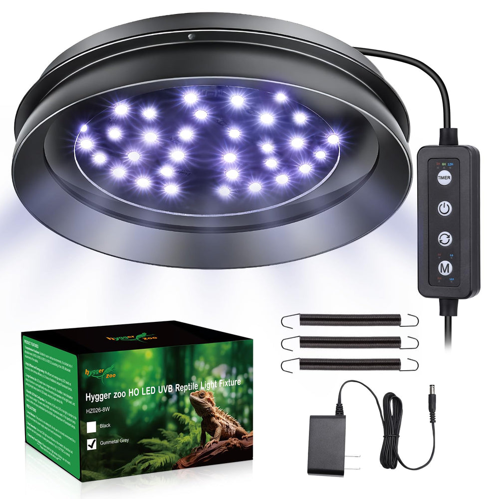 Hygger zoo UVB light dimming on tank supports a natural day-night cycle for reptiles.