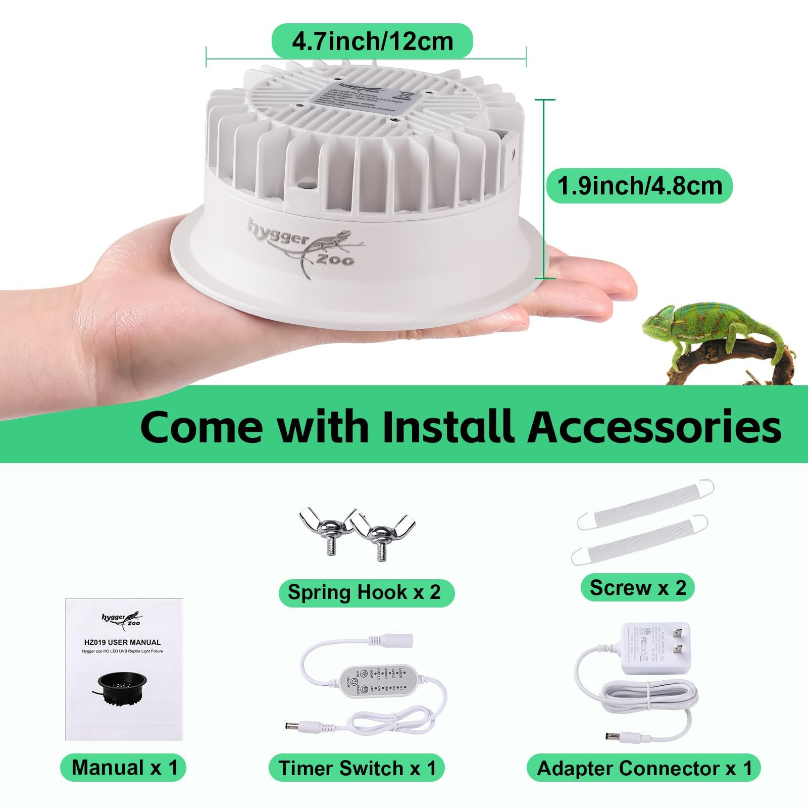 Hygger zoo UVB light is a durable, essential reptile tank accessory for daily use.