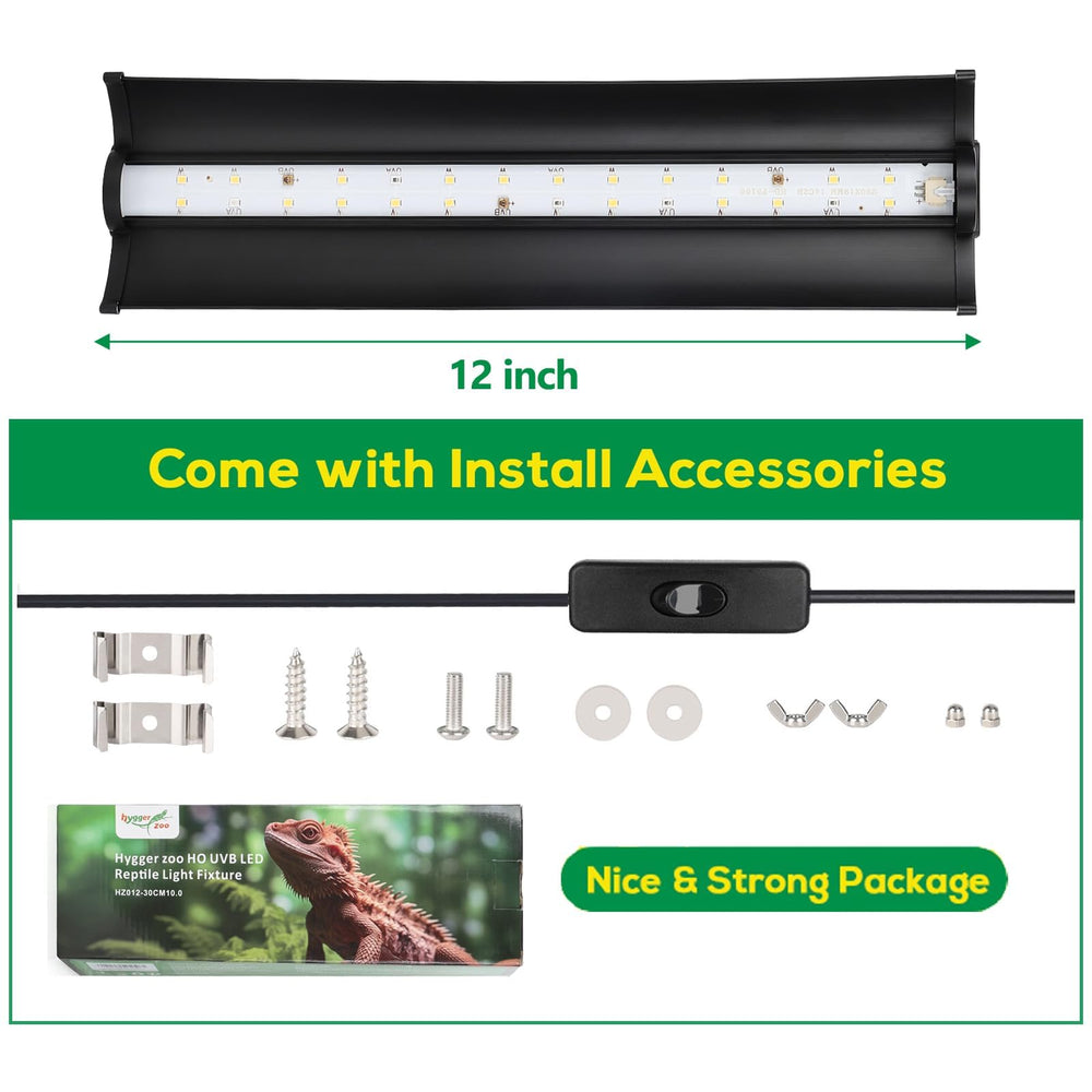 Hygger Zoo UVB Light installed inside terrarium offers flexible placement and setup.