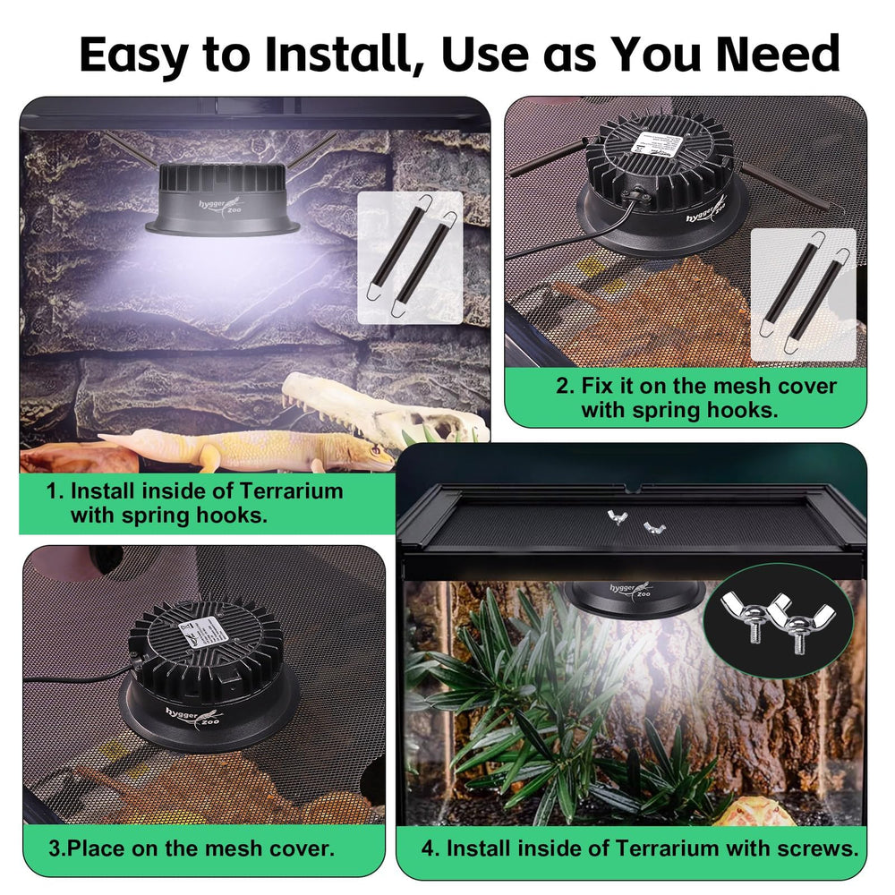 Hygger Zoo UVB light simulates natural sunlight for diverse species