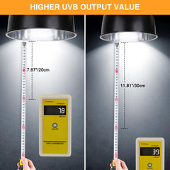 Hygger Zoo UVB light with quartz glass ensures stable UV output.
