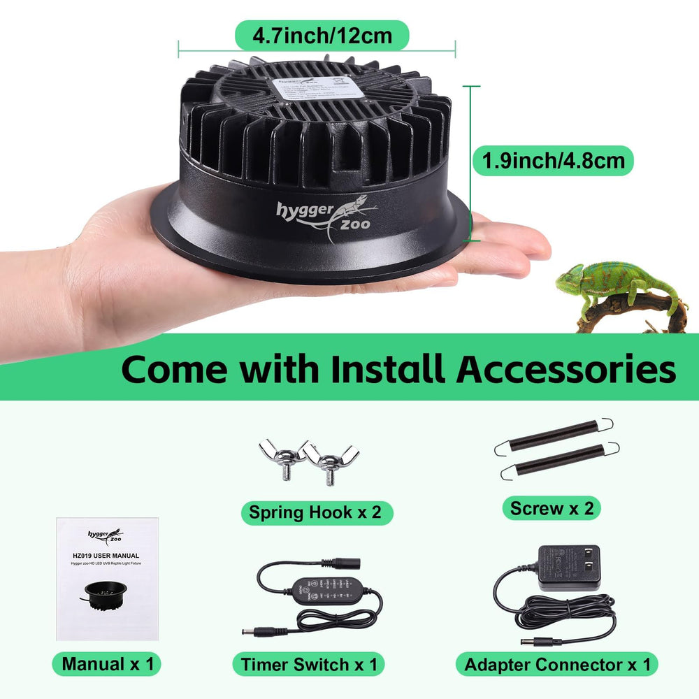 Hygger Zoo UVB light as a reliable reptile tank accessory for day-night cycles