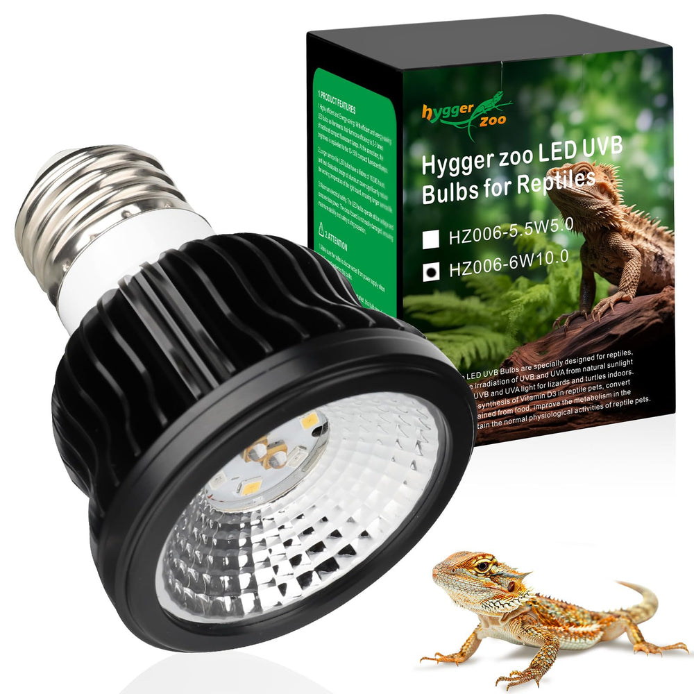 Hygger Zoo UVB reptile light 6W ready for basking reptiles.