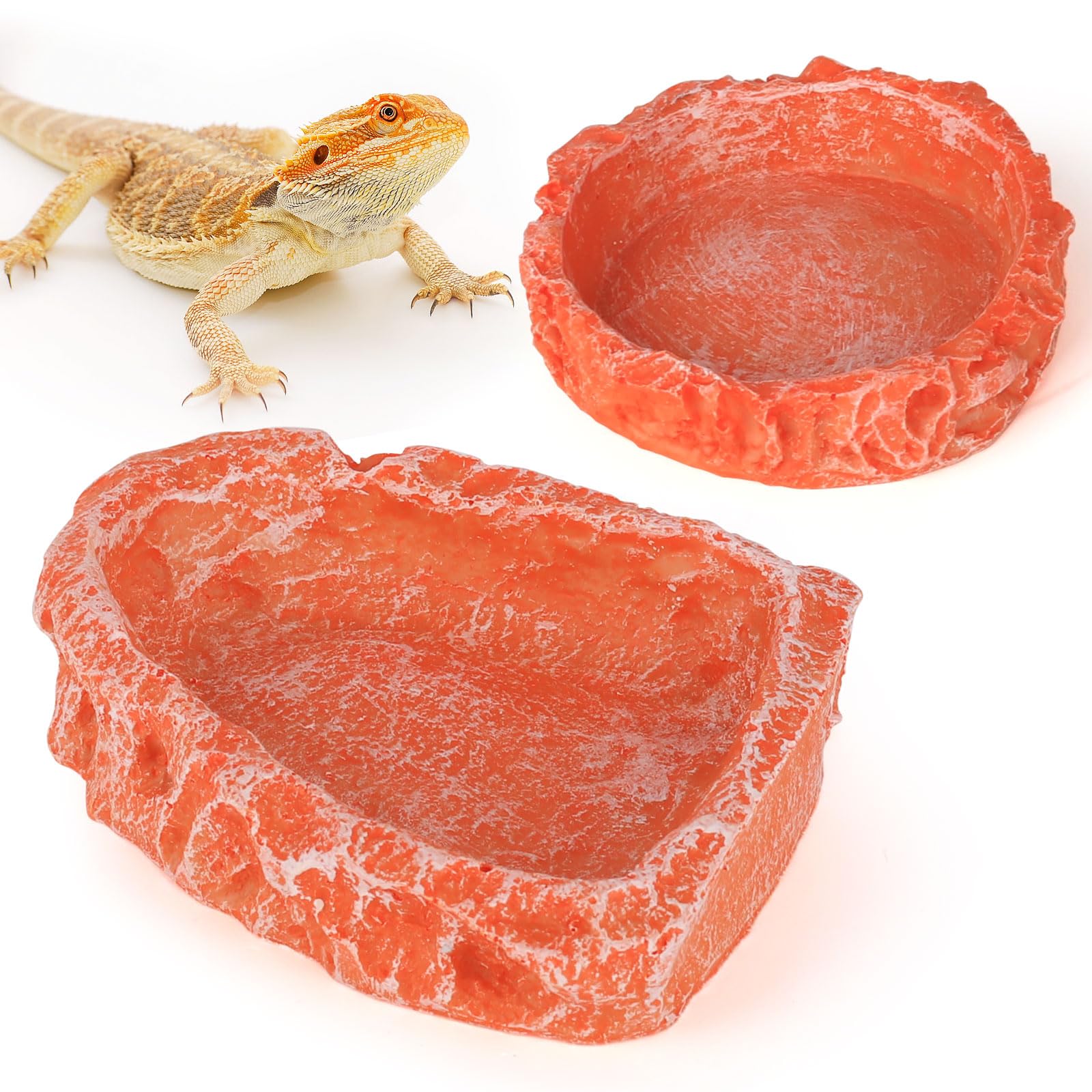Hyggerzoo reptile water dish corner orange for stable feeding in tanks