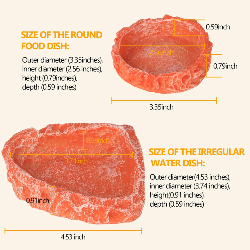 Hyggerzoo tortoise-water-dish-orange durable resin for long-term use